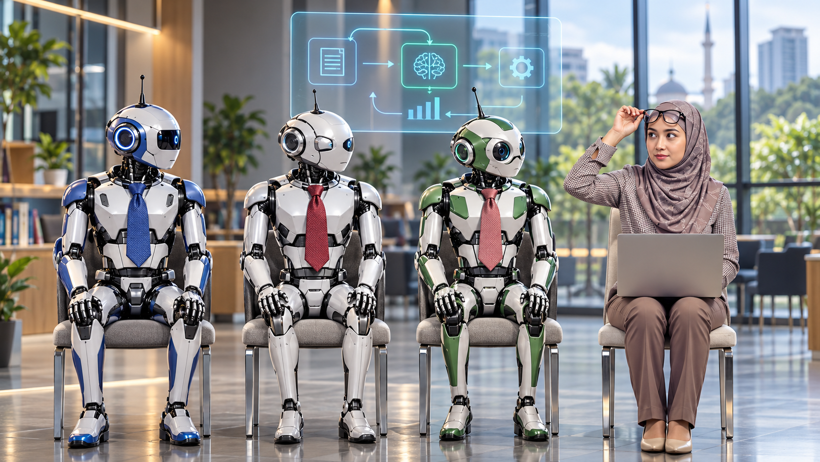 Contoh hasil mesyuarat manusia dan robot pada tahun 2050