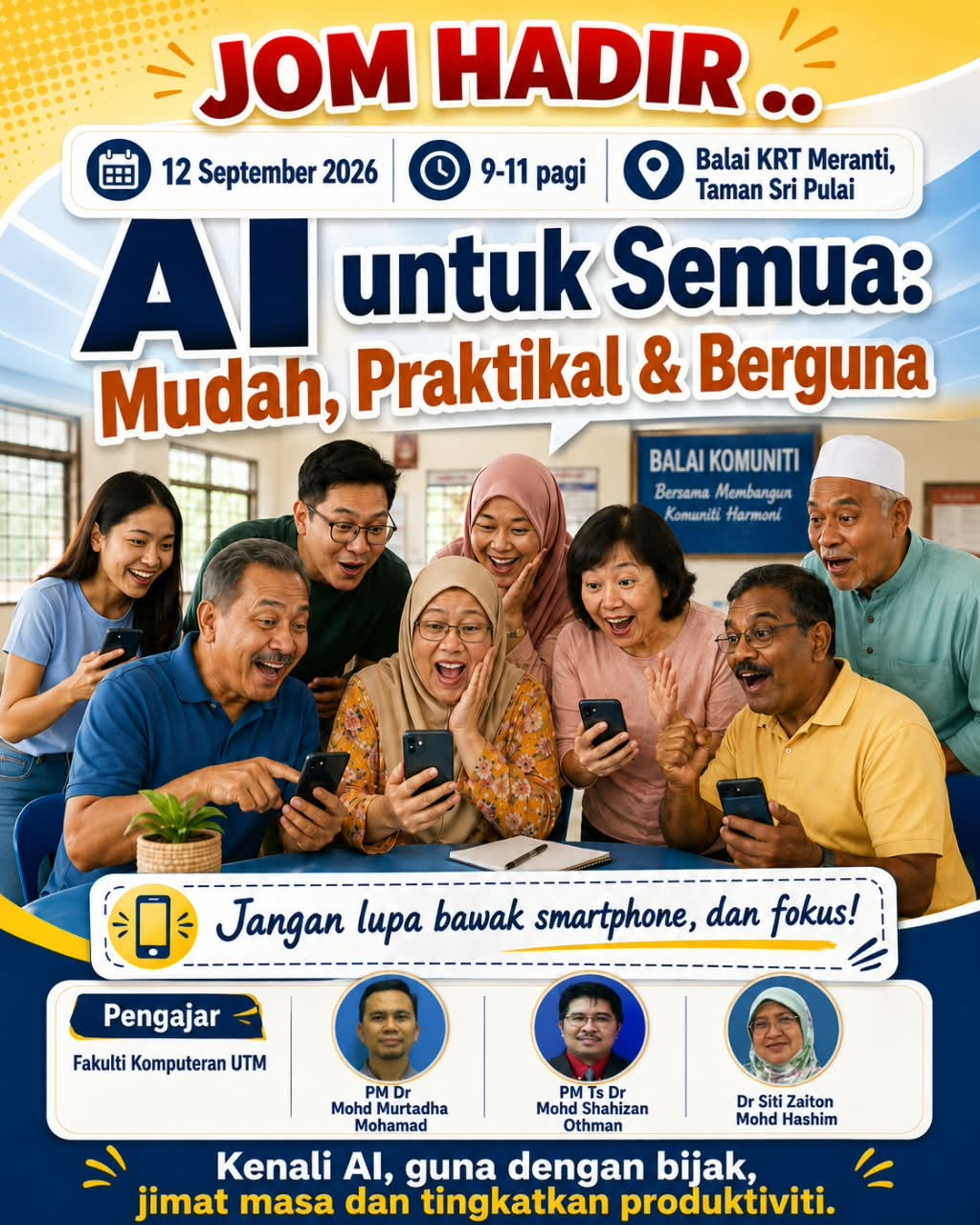 Poster rasmi program AI untuk Semua