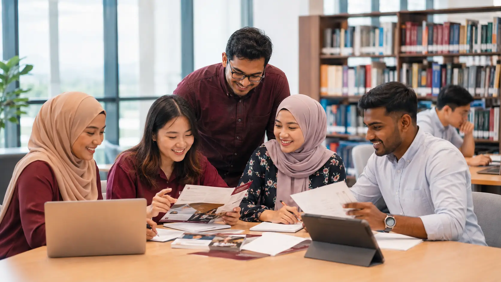 Malaysian postgraduate researchers using practical training materials during a workshop