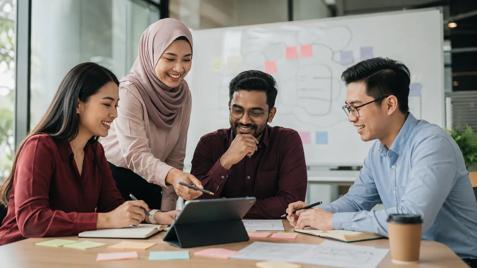 A multicultural Malaysian research team generating and refining research ideas