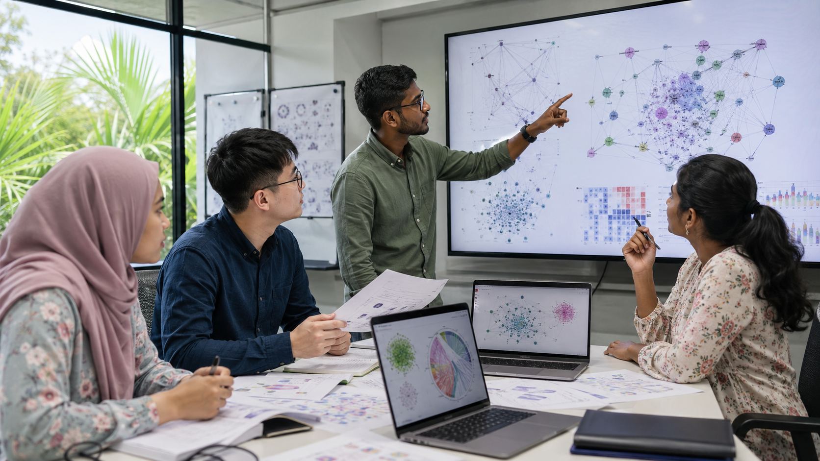 Malaysian researchers examining visual maps of scholarly literature
