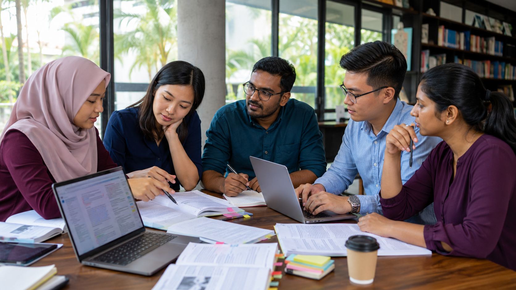 A Malaysian postgraduate student preparing academic writing and citations