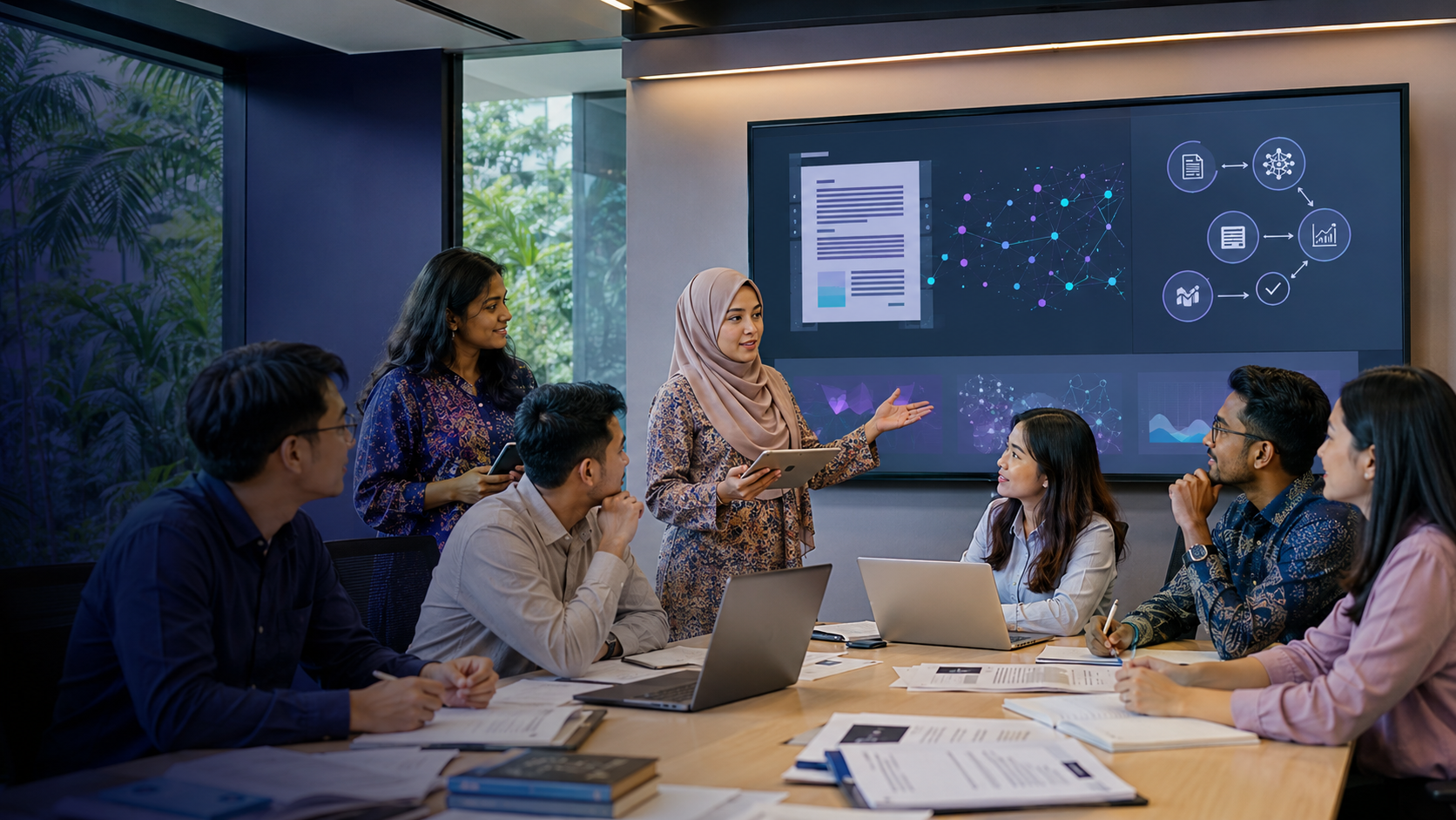 A diverse group of Malaysian researchers and postgraduate students participating in an AI-assisted scientific writing and publication workshop
