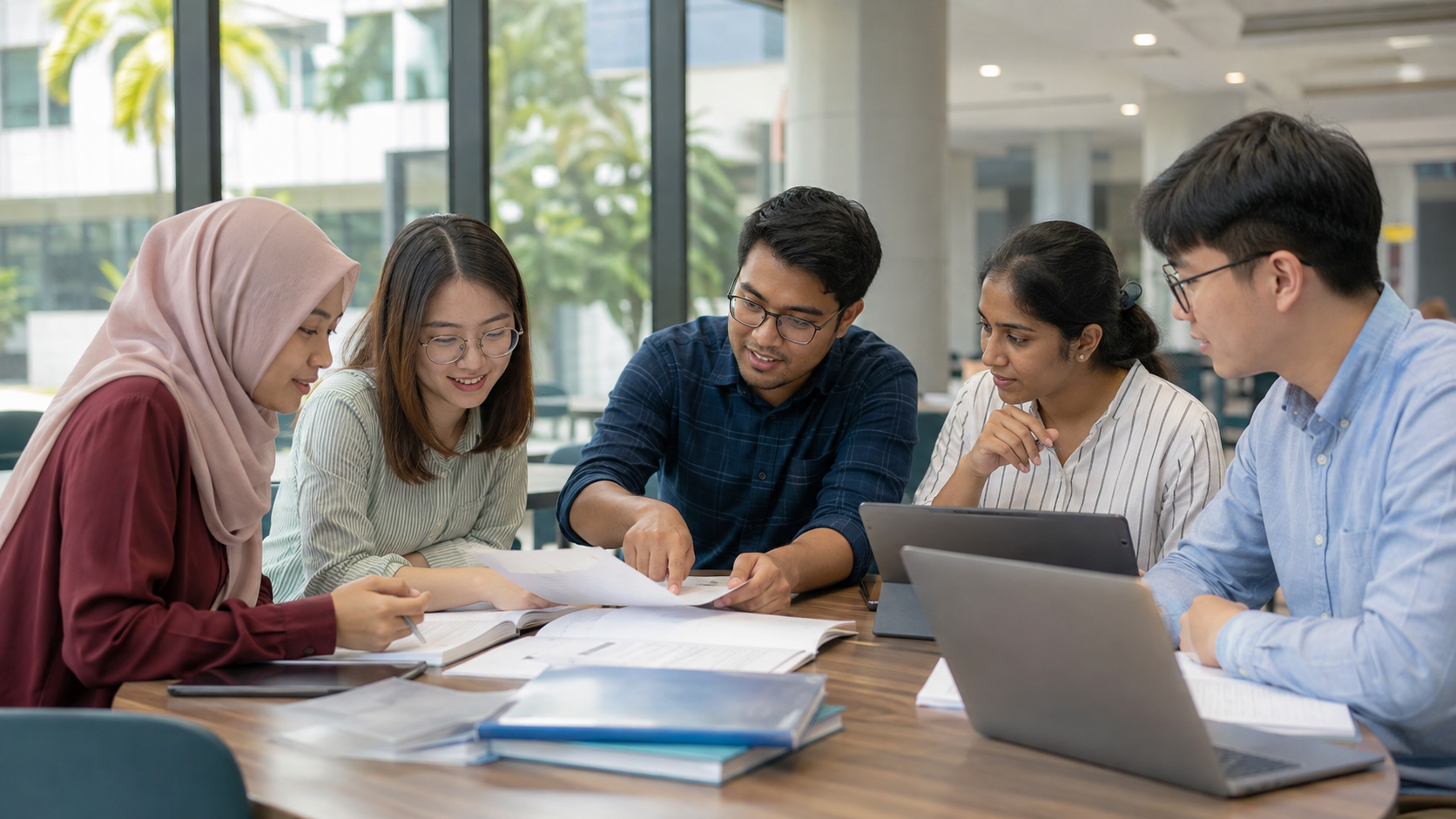 Malaysian postgraduate researchers using publication workshop materials