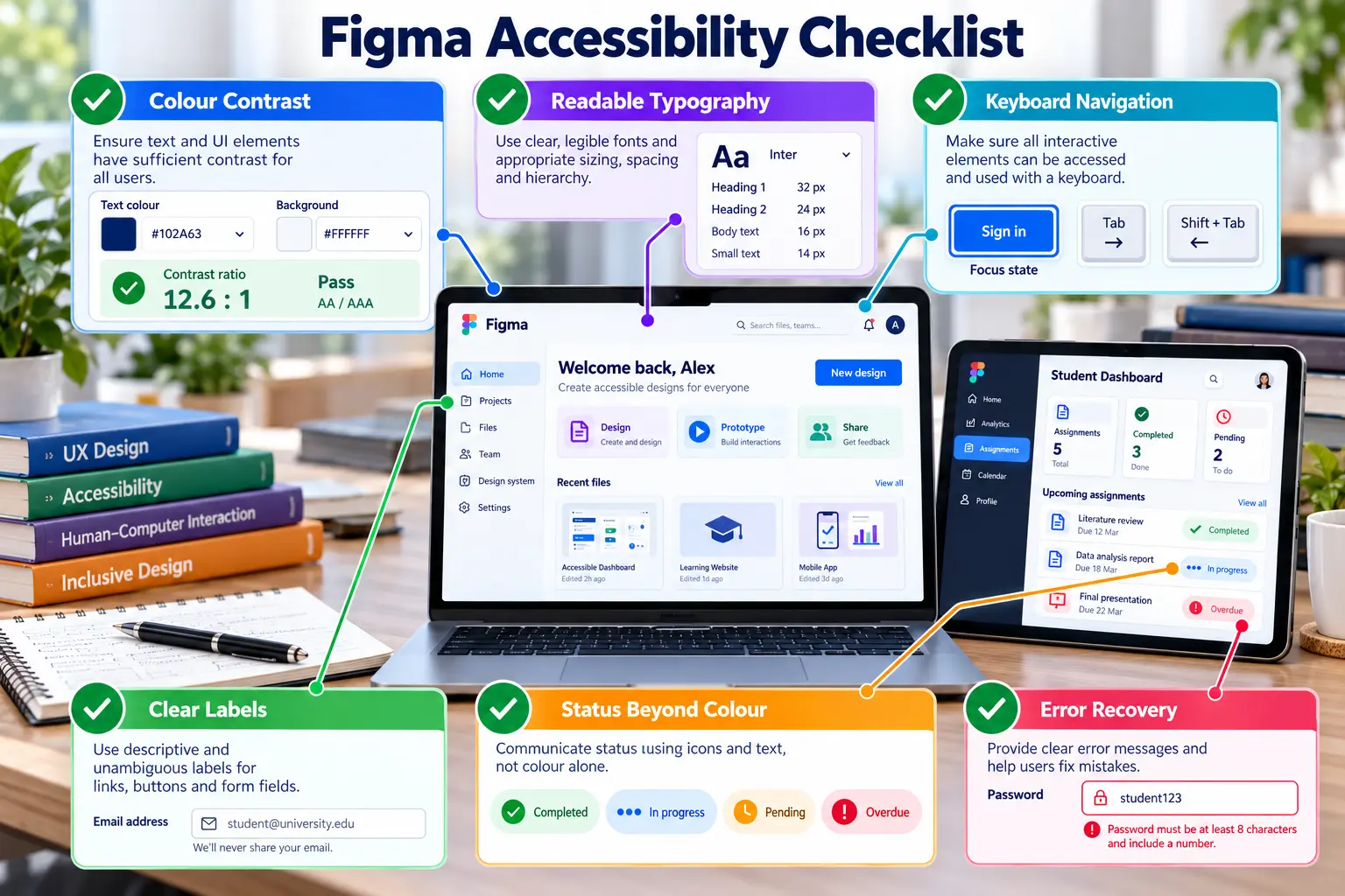Figma accessibility checklist for inclusive interface design