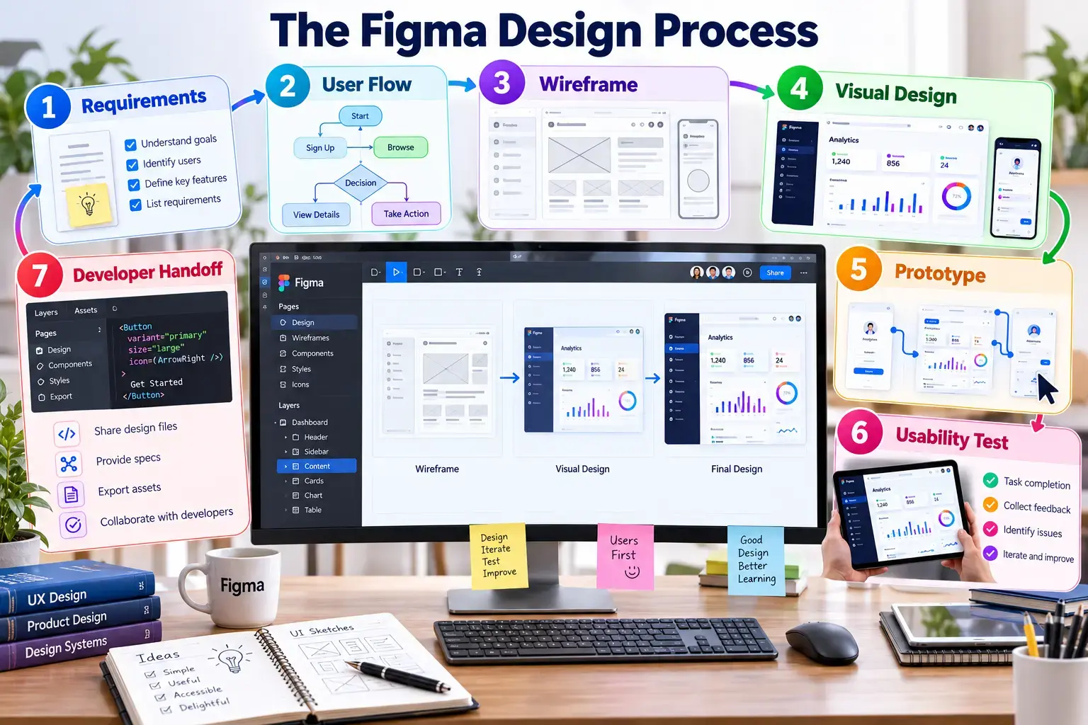 Seven-stage Figma design process