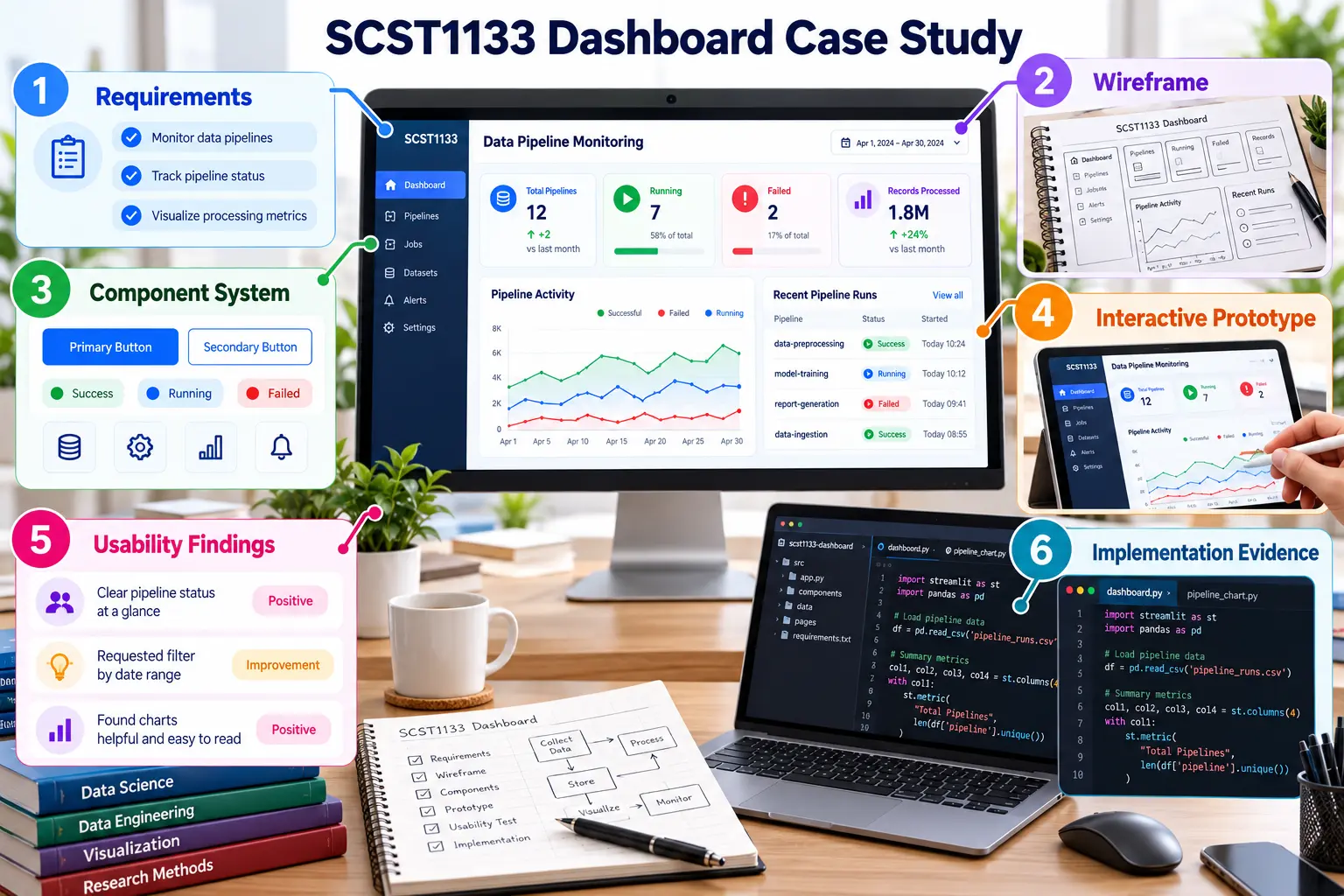 SCST1133 data pipeline monitoring dashboard case study
