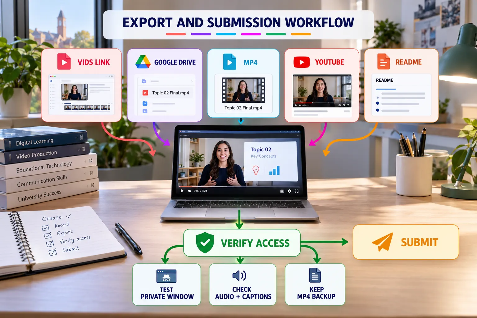 Google Vids export and submission workflow