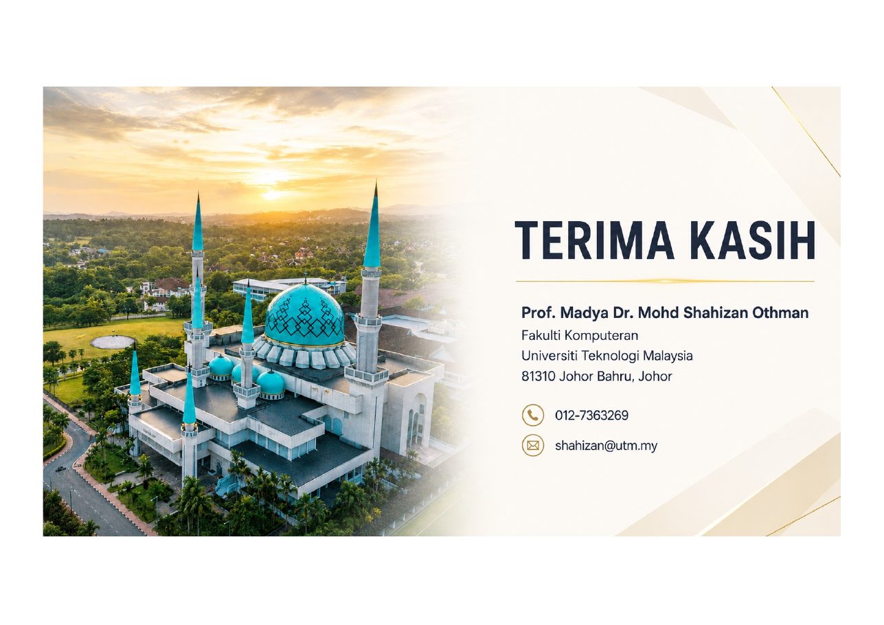 Maklumat hubungan penceramah dan kampus UTM